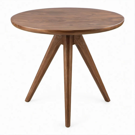 Mesa lateral redonda em madeira maciça de nogueira, castanho, Ø60 x 55 cm