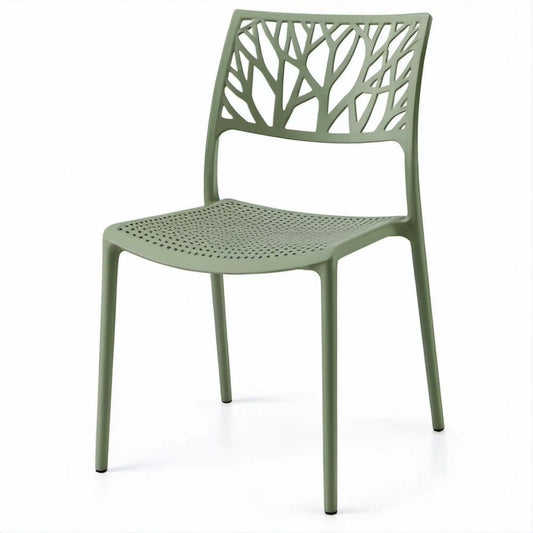 Cadeira Empilhável em Polipropileno Verde-Oliva 49 x 55 x 82 cm